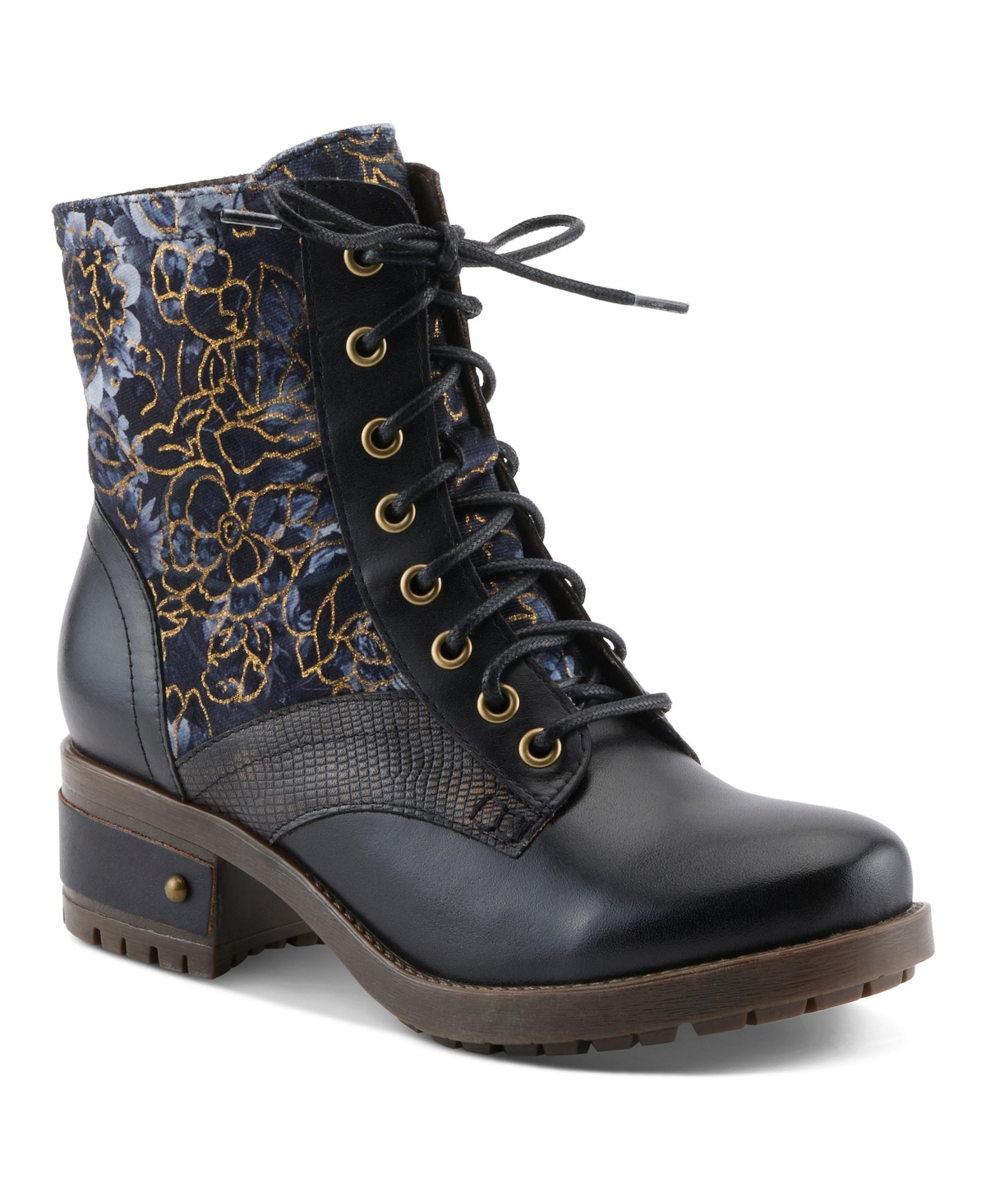 L`Artiste Women's Marty-flow Lace-up Boots with Tapestry Detail
