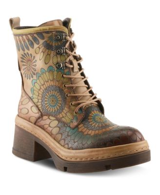 Women's Spring Step Carnivale Bootie with Hand-Painted Leather Vamp