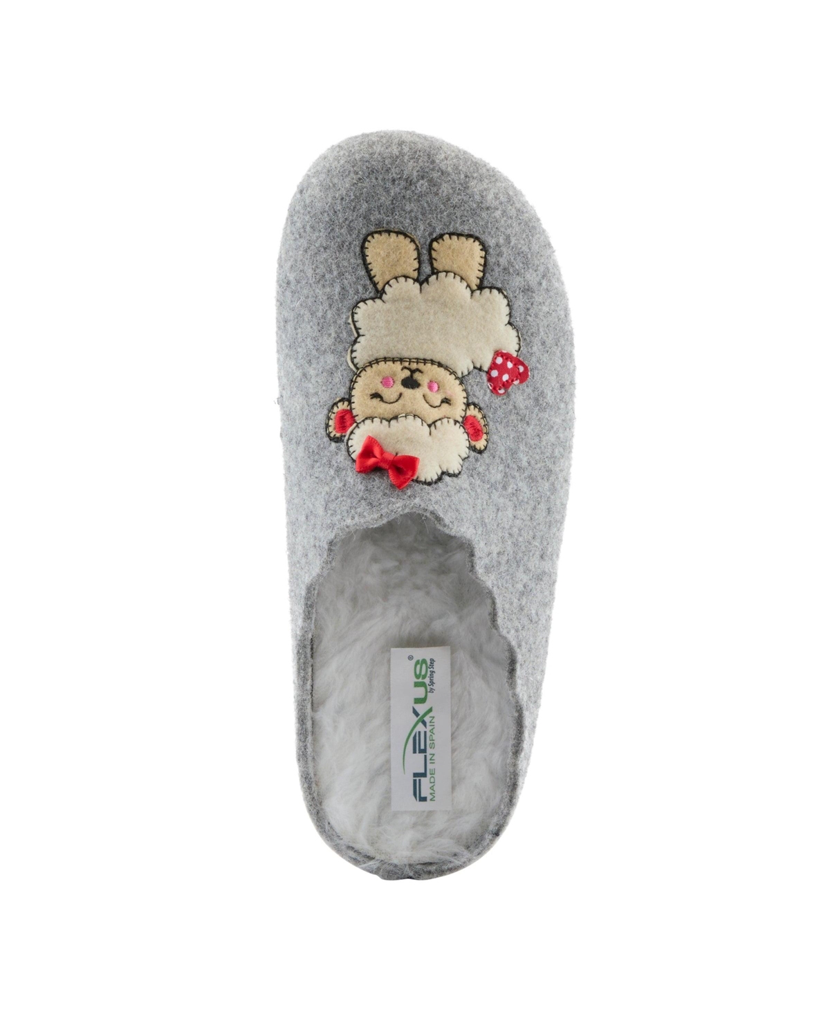 Flexus Bopeep Felt Slip-on Slippers with Puppy Applique