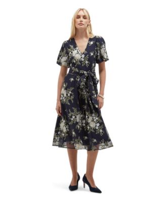 Women's Ira Embroidered V-Neck Midi Dress