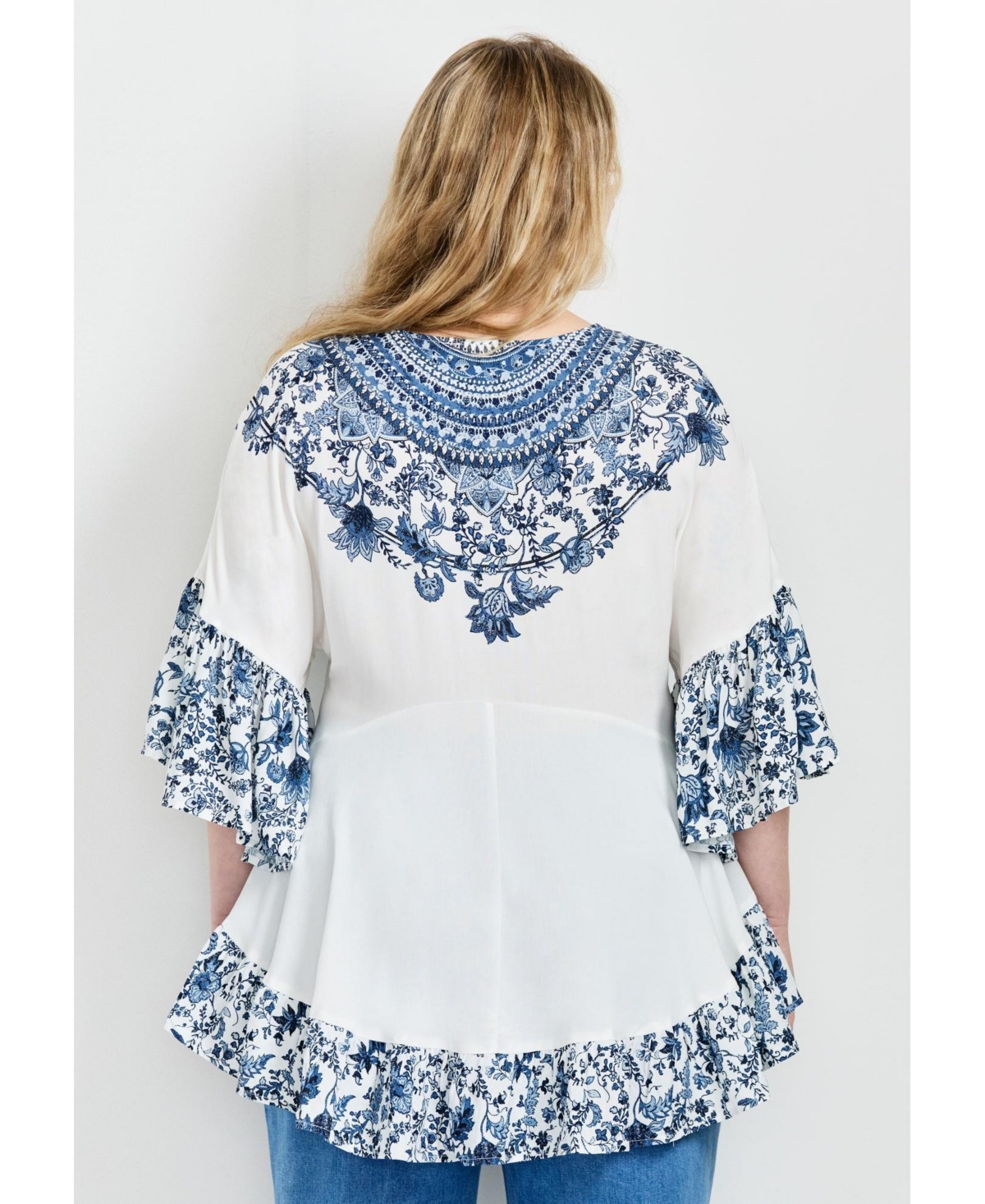 Avenue Women's Plus Frankie Frill Detail Tunic