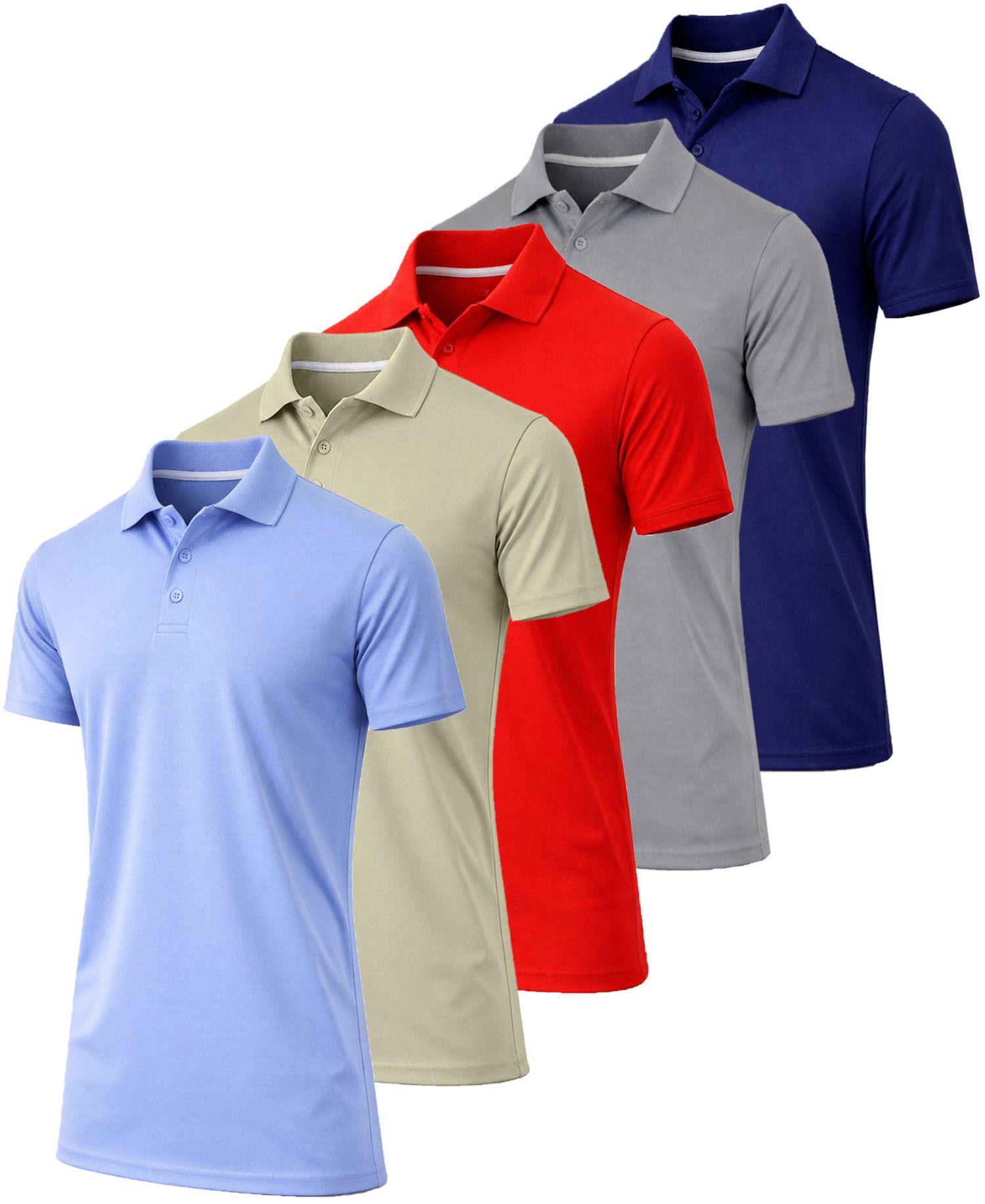 Men's Jump Start Short-Sleeve Regular-Fit Stretch-Knit Polo Shirt, 5-Pack