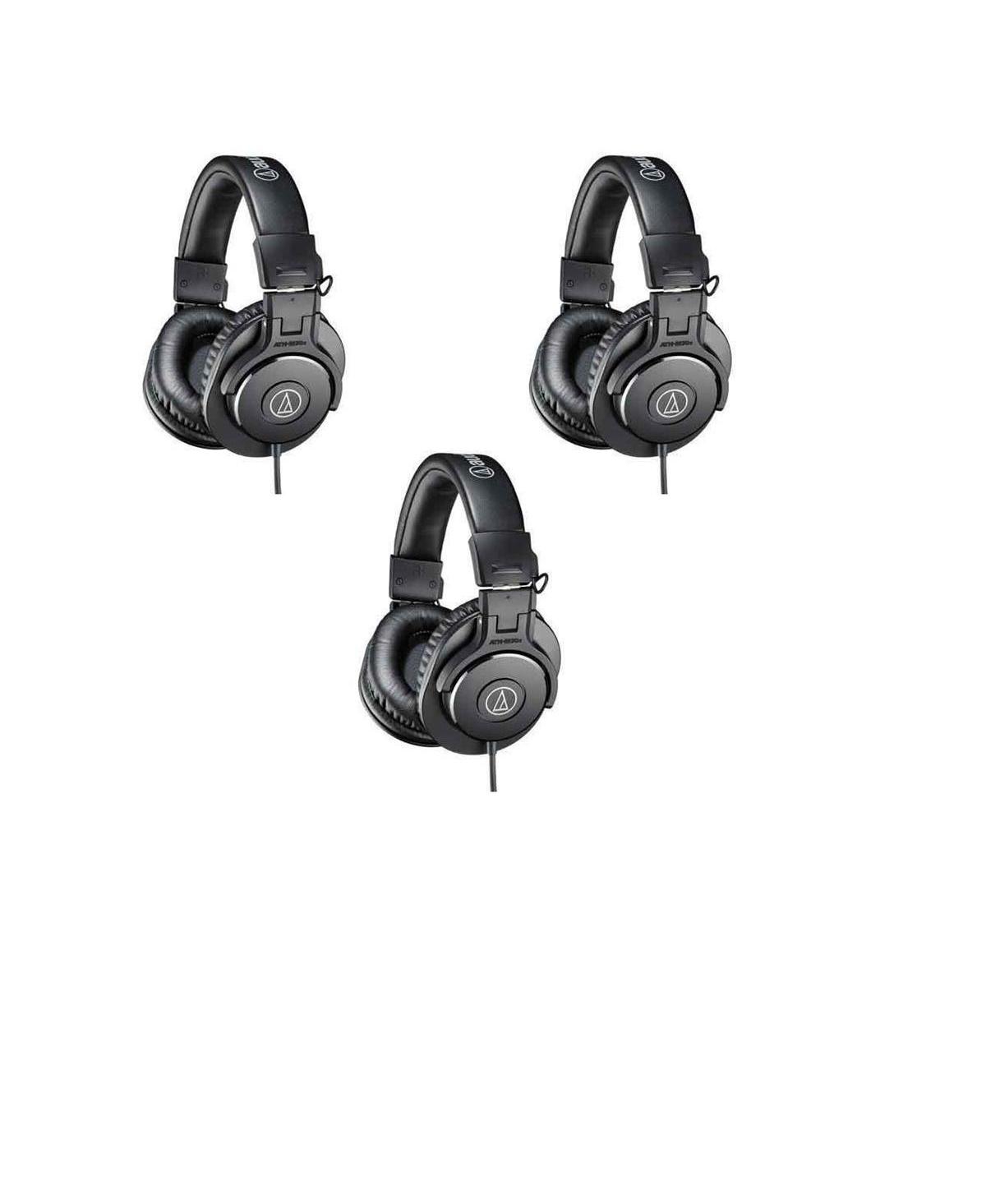 AudioTechnica 3 Pack AthM30x Professional Monitor Headphones 96dB 1520kHz With Microfiber Cloth