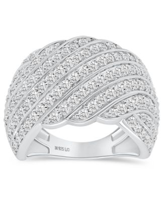 Lab-Grown Diamond Dome Ring (2 ct. t.w.) in Sterling Silver (Also Available in Sterling Silver & 14k Gold-Plated)