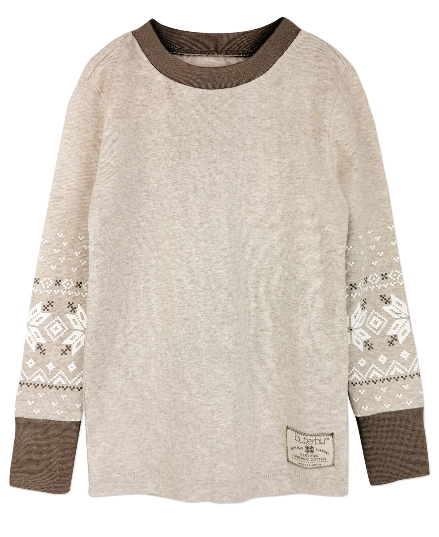 Boys' or Girls' Zen Long-Sleeve Crewneck Organic Cotton Top and Pants, 2-Piece Set