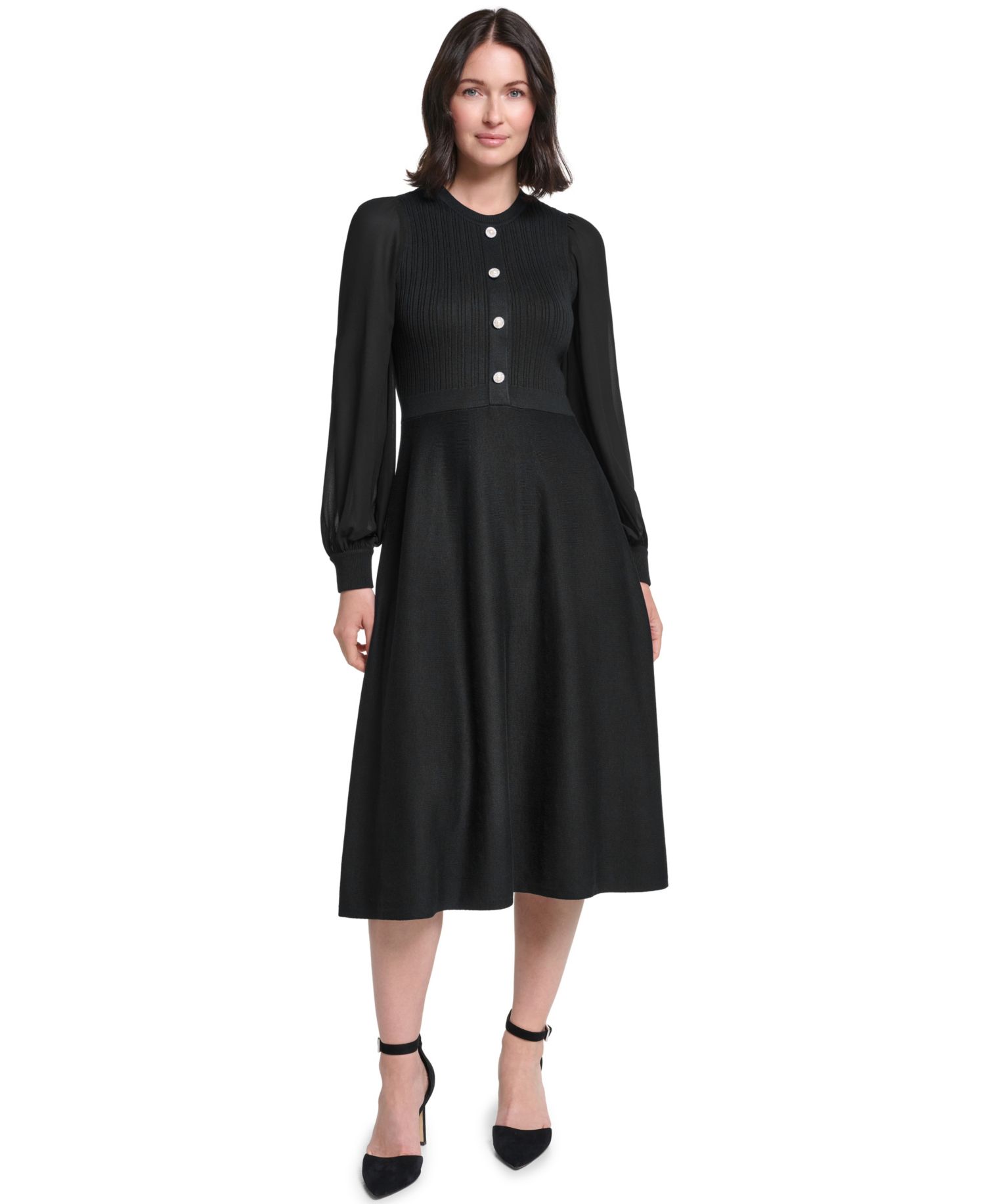 Women's A-Line Midi Sweater Dress