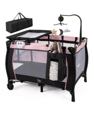 3-in-1 Baby Bassinet Portable Pack and Play with Removable Changing Table Mattress