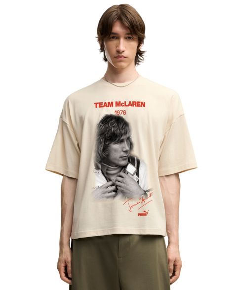 Мужская футболка PUMA McLaren James Hunt Graphic Regular-Fit, цвет: Снежный