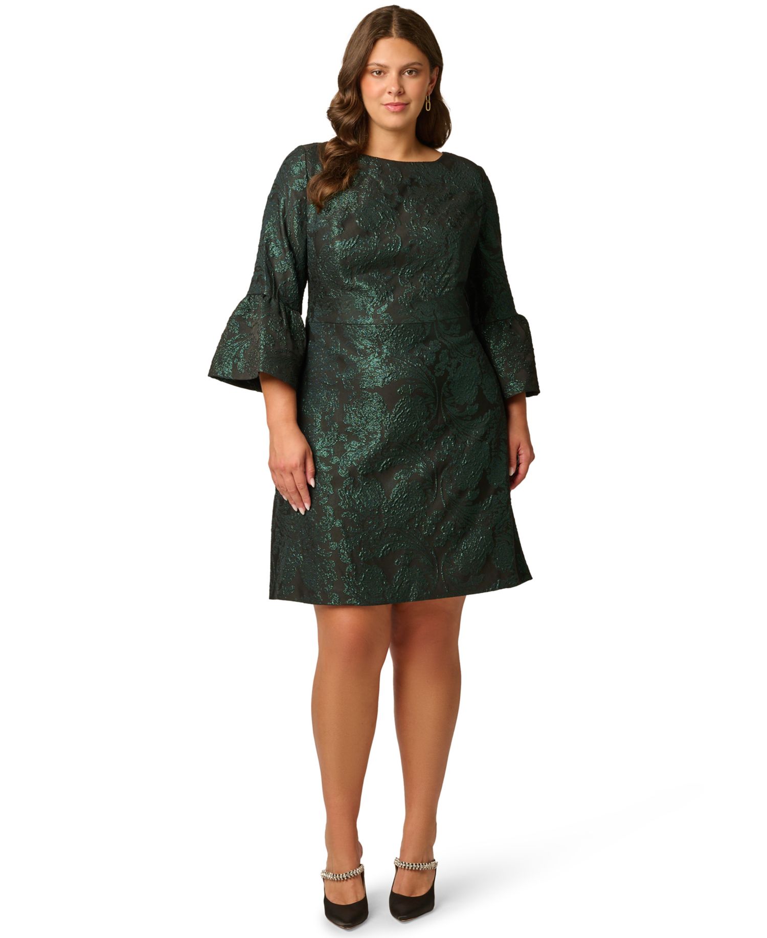 Plus Size A-Line Jacquard Dress