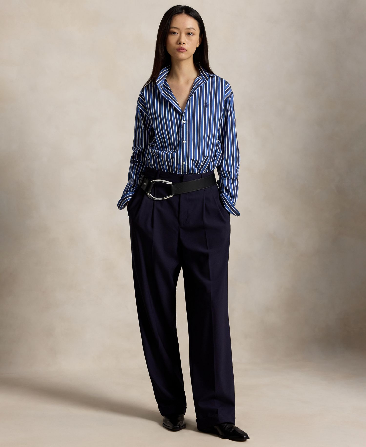 Women's Relaxed-Fit Striped Cotton Shirt
