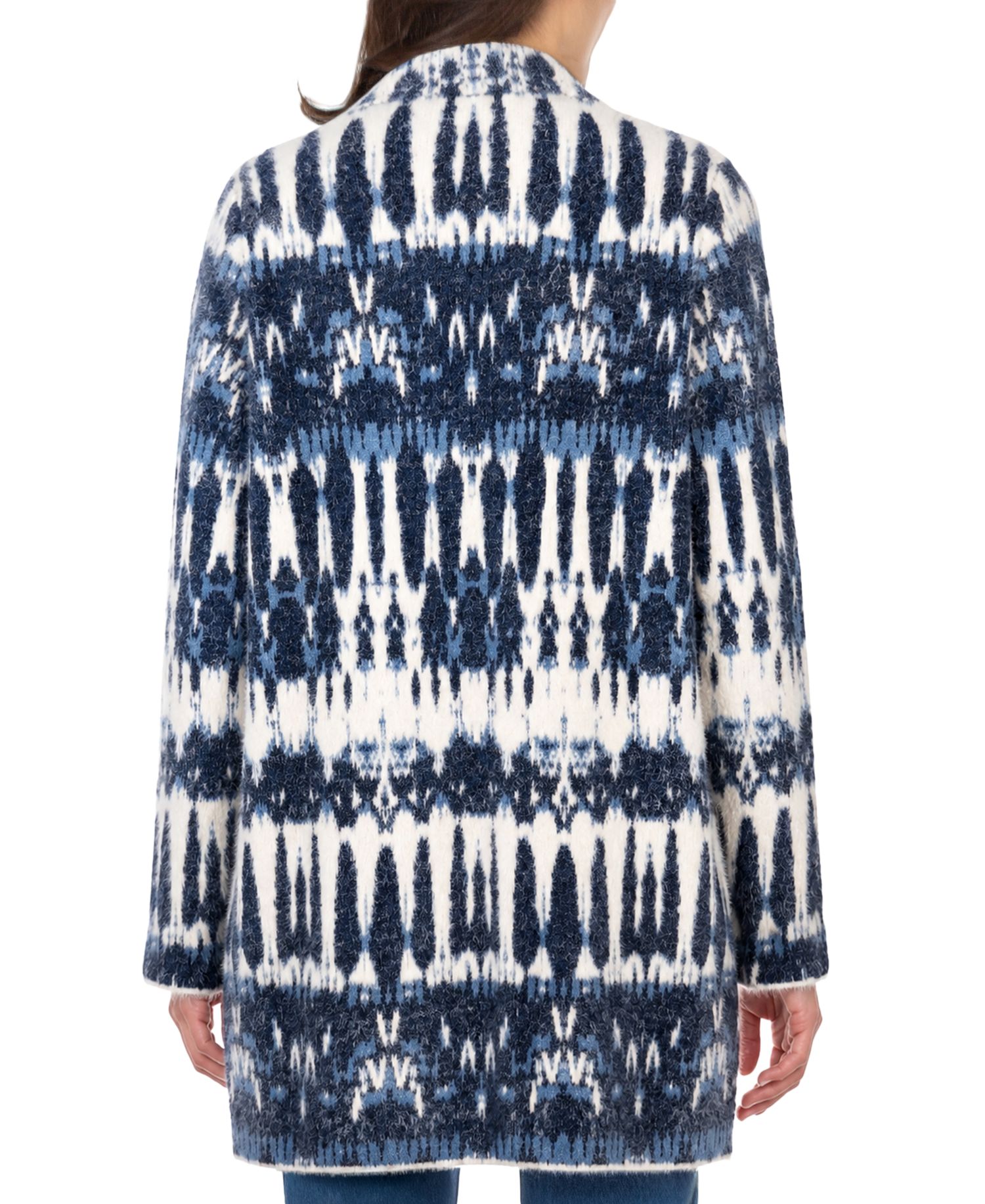 Women's Open-Front Ikat Jacquard Sweater Coat