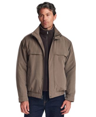Men's Microfiber Fleece-Lined Bib Front Bomber Jacket