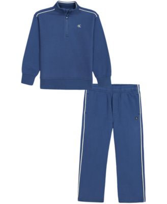 Boys' 2T-7 Mock Neck Quarter-Zip Long-Sleeve Pullover and Pull-On Pants, 2-Piece Set