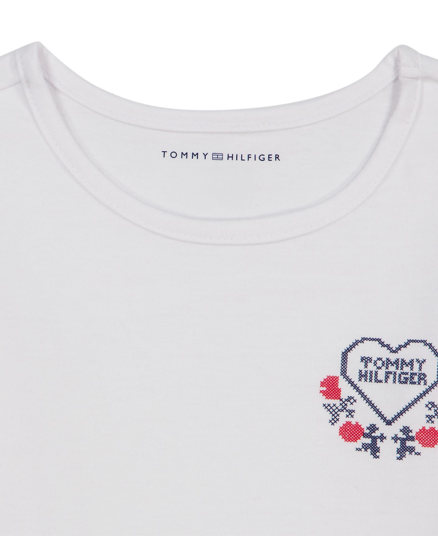 Детский комплект Tommy Hilfiger: стёганый жилет, футболка и брюки клёш, 2T-6X, цвет: Тёмно-синий / Красный — фото 7