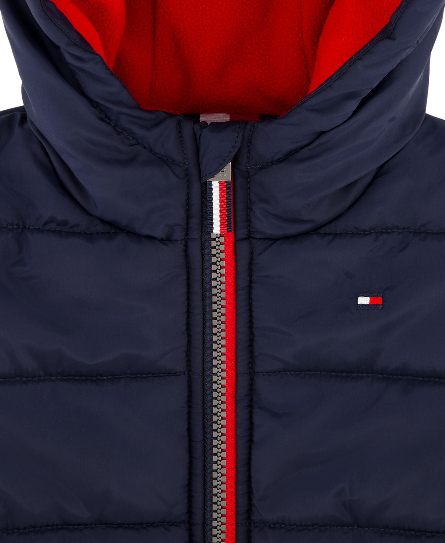 Baby Boys' Hooded Fleece-Lined Sleeve Logo Puffer Jacket