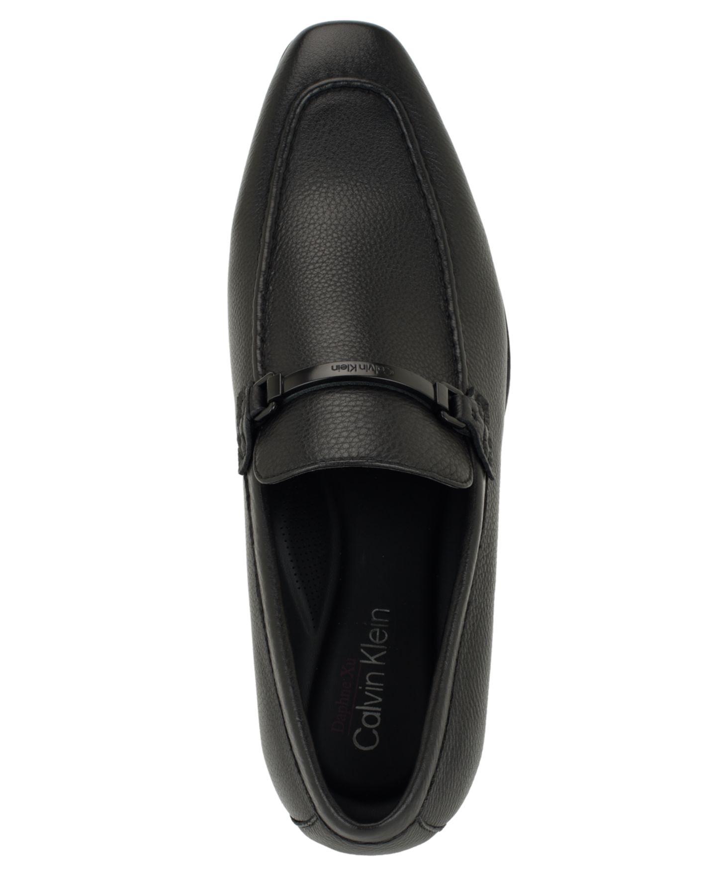 Мужские туфли Calvin Klein Cofern Slip-On Leather Moc-toe Loafer, цвет: Чёрный кожаный — фото 4
