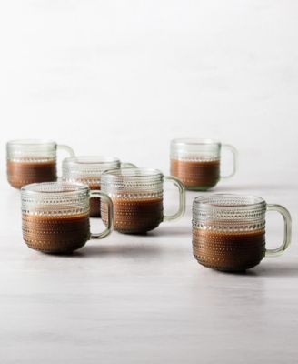 Jupiter Glass Coffee Cups, Set of 6