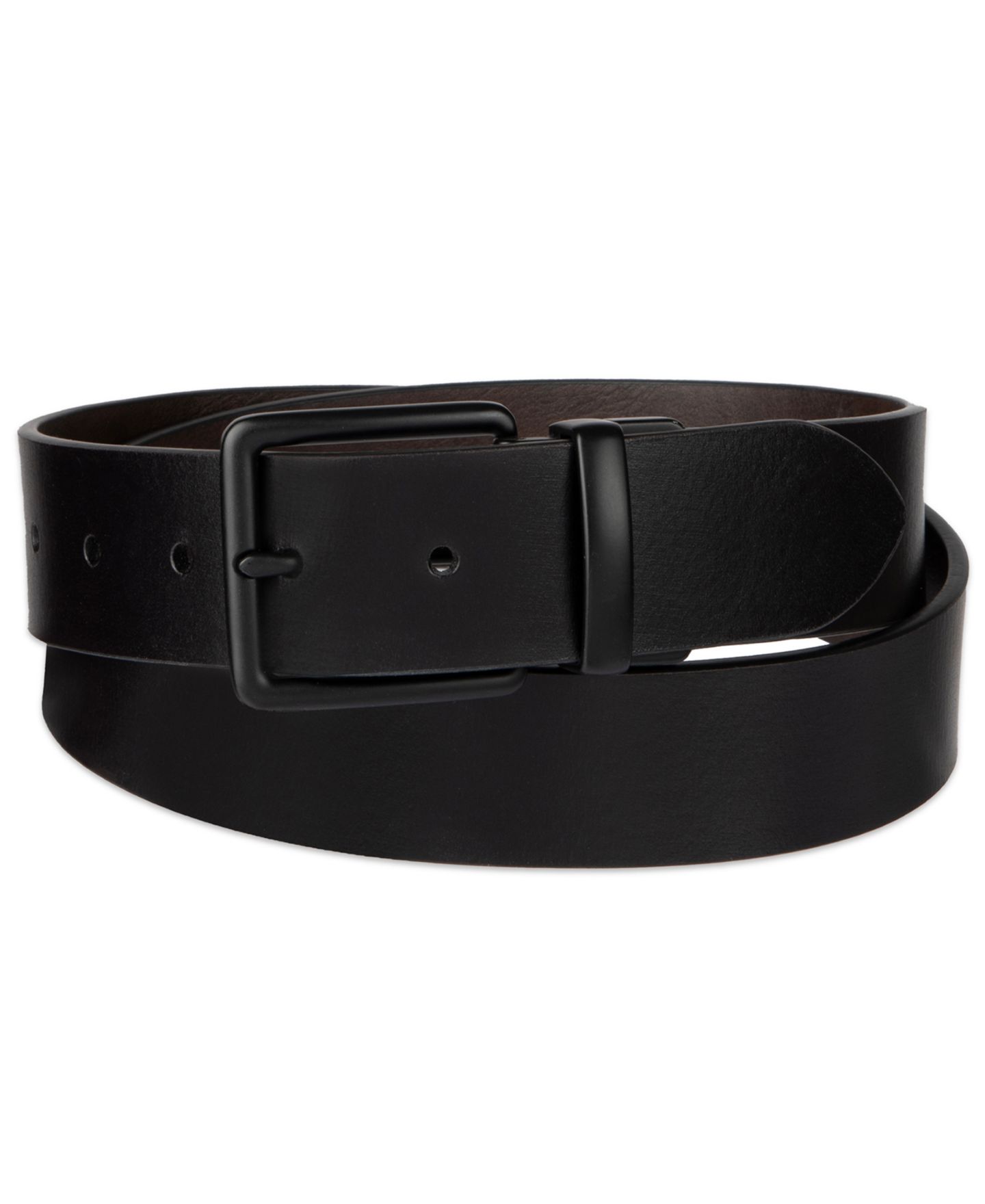 Мужской ремень Levi's 38MM Reversible Leather-Blend Belt, цвет: Чёрный / Коричневый — фото 1