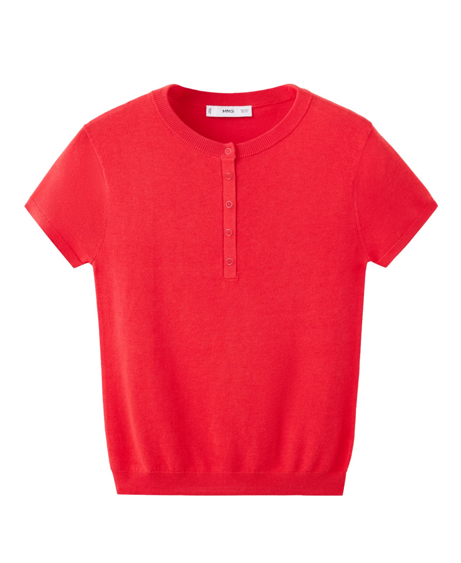 Women's Crew-Neck Short-Sleeve Fine-Knit Sweater