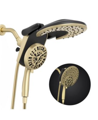 Rain Shower Head Handheld Foldable 9 Modes Dual Jets