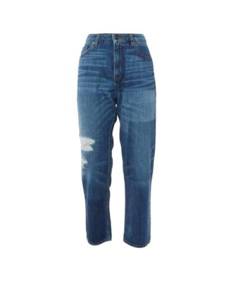 Women's Mid-Rise Straight-Leg Distressed Jeans