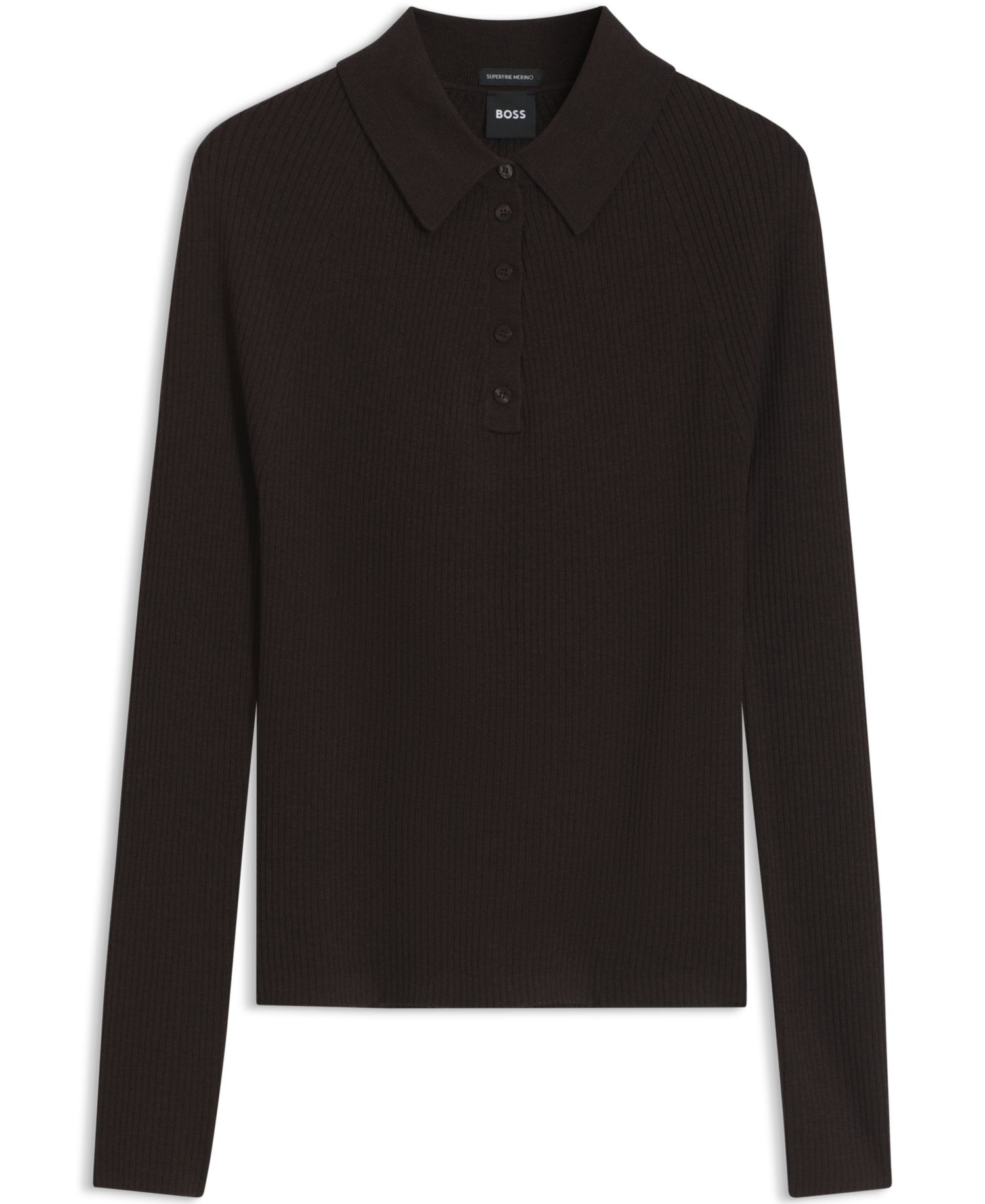 BOSS by Women's Wool Fitted Polo Sweater