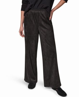 Women's Microsuede Wide-Leg Mid-Rise Pants