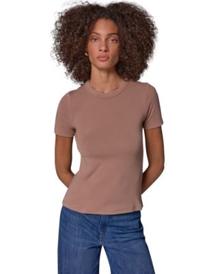 Women's Cotton-Modal Blend Crewneck Fitted T-Shirt