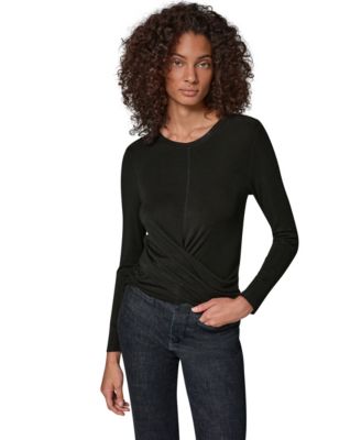 Women's Drape Front Long-Sleeve Top