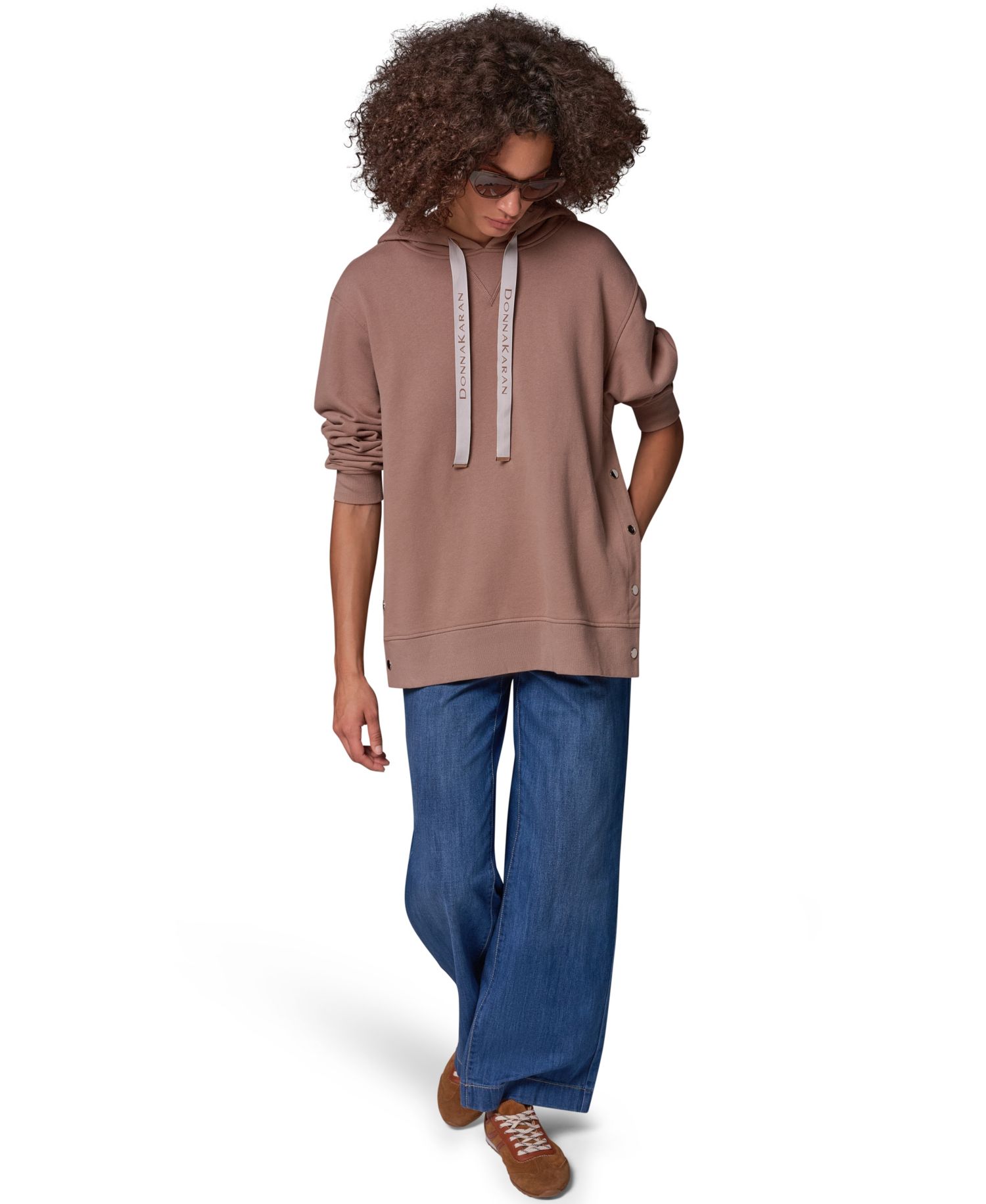 Women's French-Terry Long-Sleeve Side-Snap Hoodie
