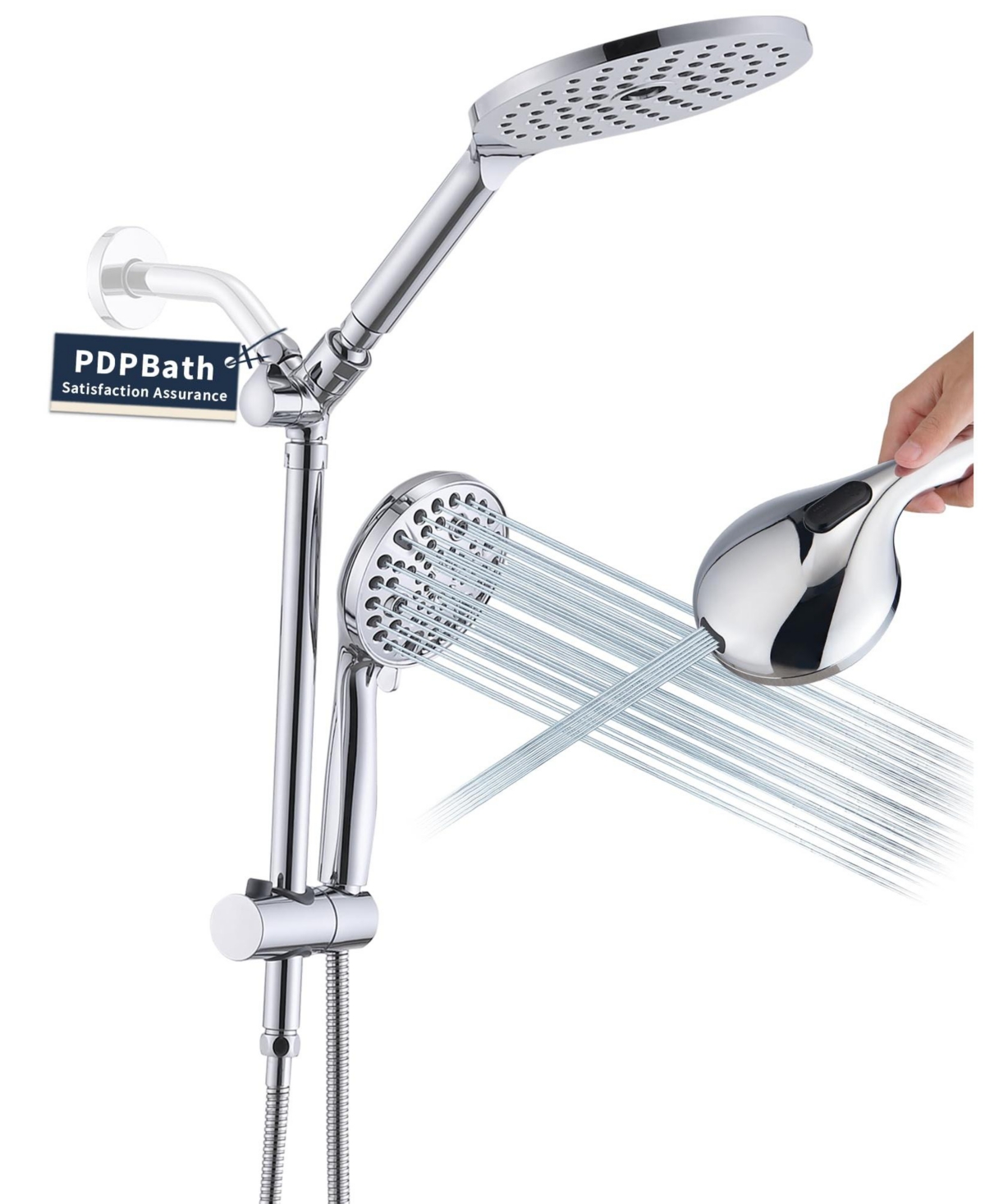 Cyqbd Rainfall Shower Head Handheld Dual Slide Bar