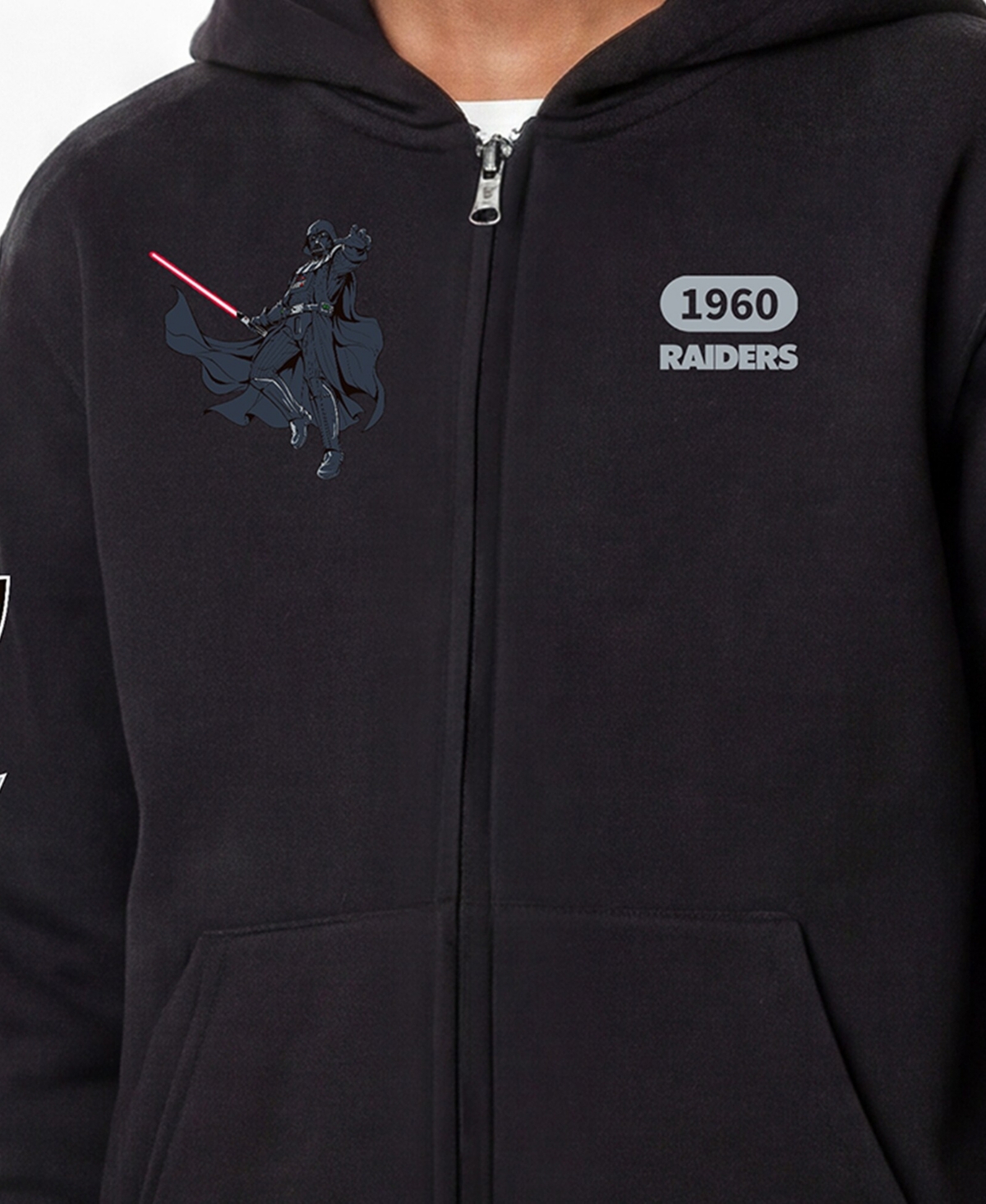 Champion Big Boys and Girls Black Las Vegas Raiders Disney X Full-Zip Hoodie