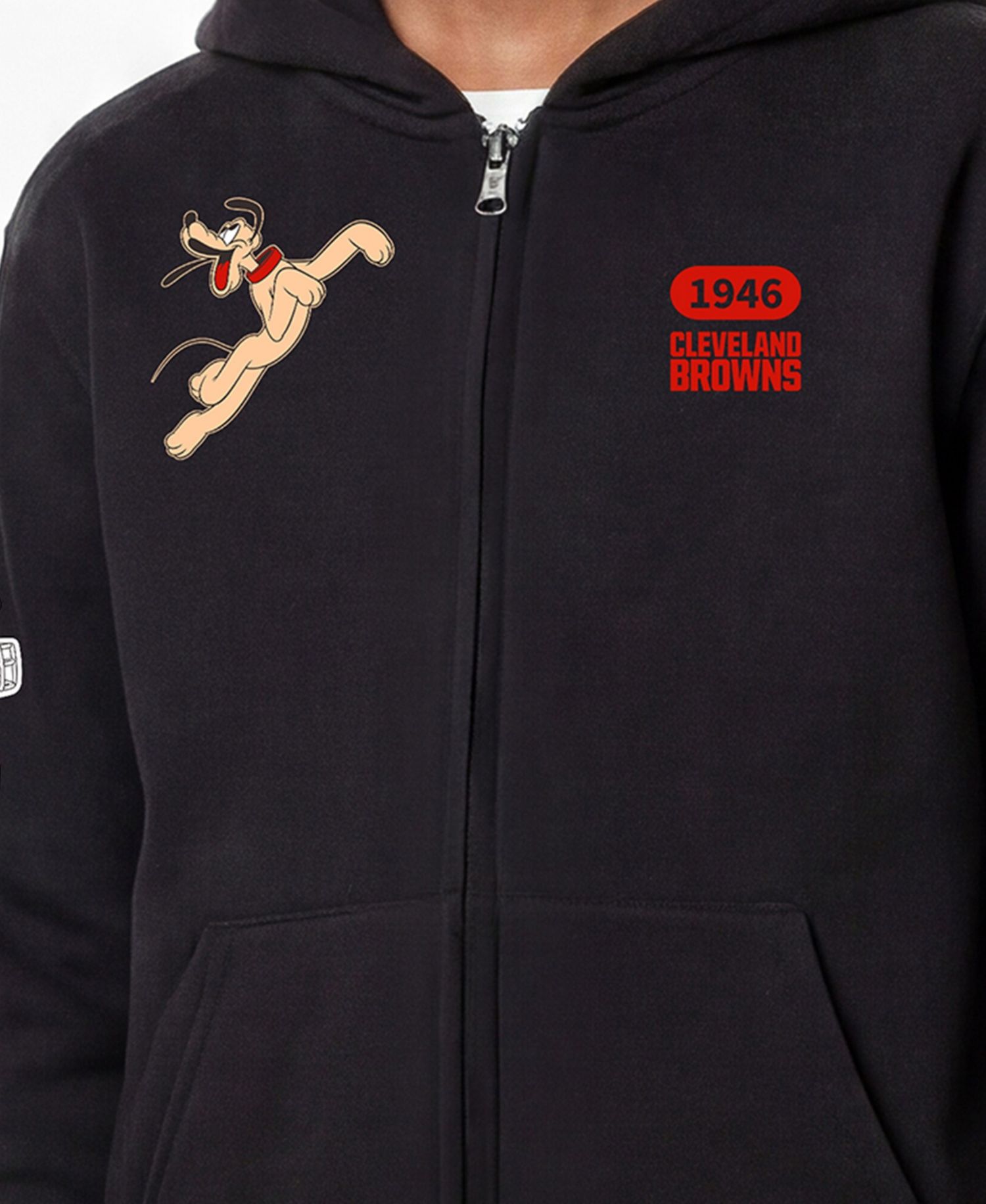 Big Boys and Girls Black Cleveland Browns Disney X Champion Full-Zip Hoodie