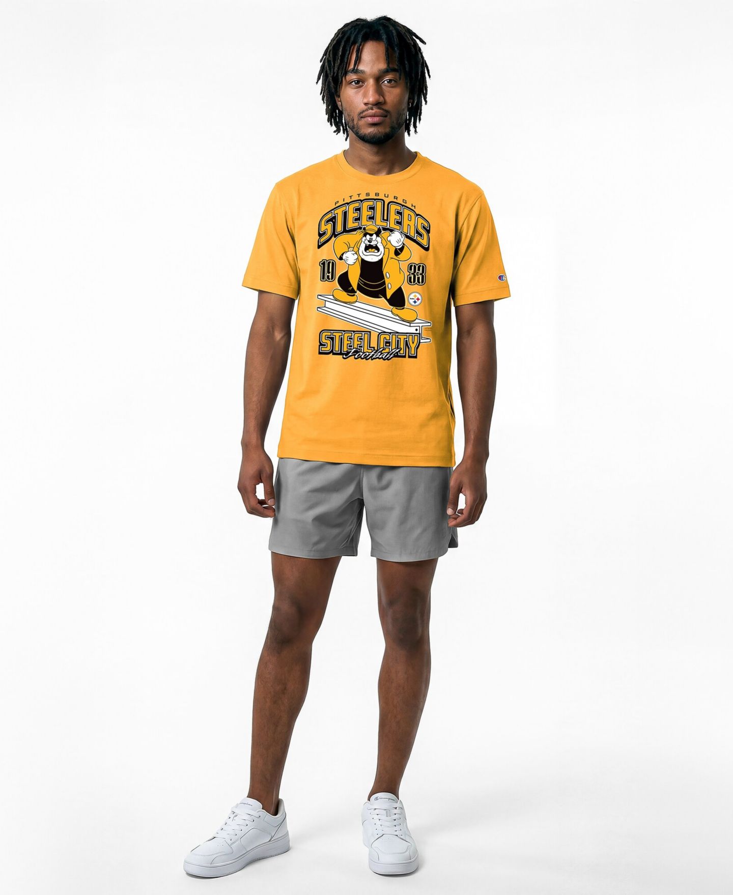 Мужская футболка Champion Gold Pittsburgh Steelers Disney X Champion All Star — фото 4