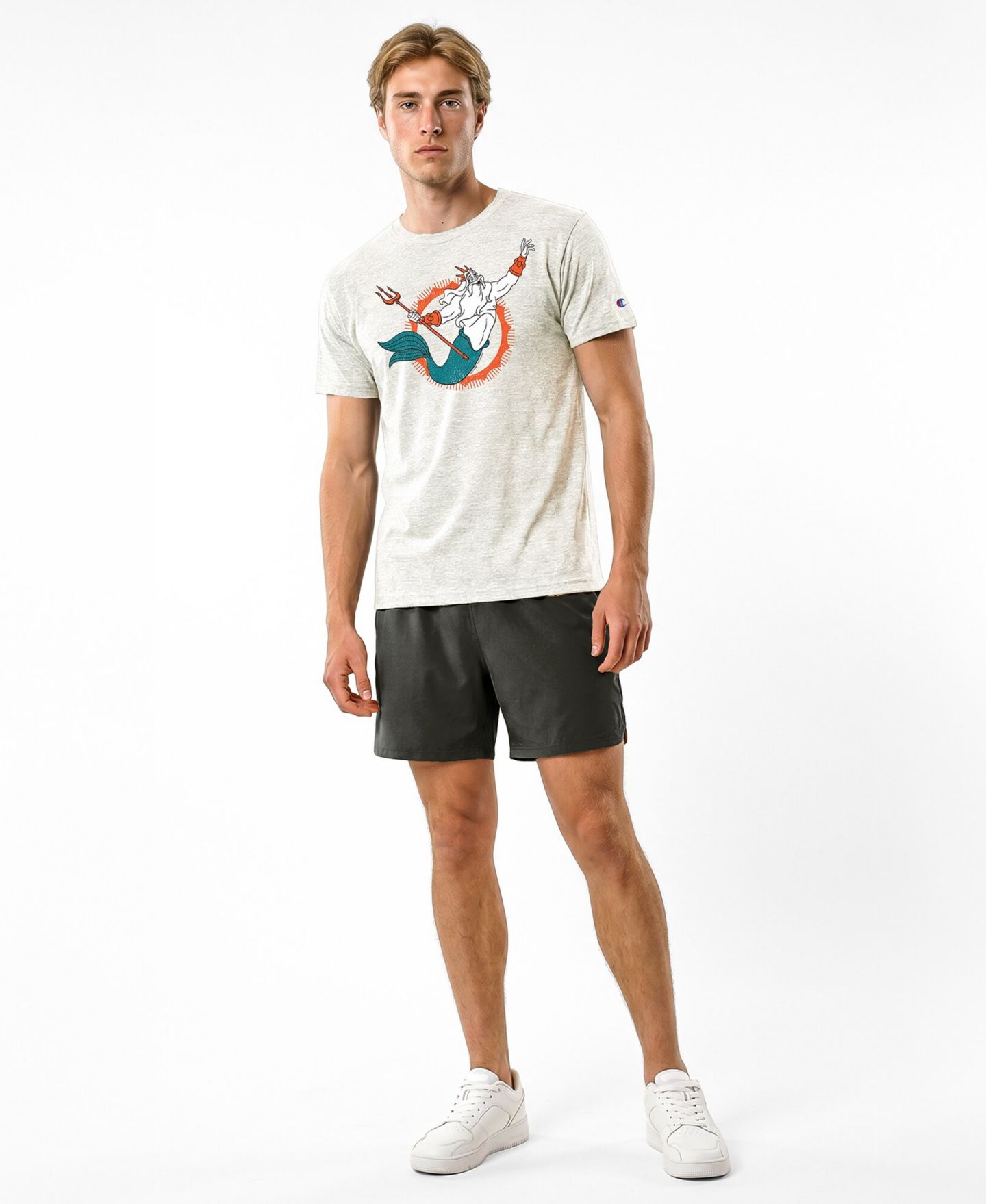 Мужская футболка Champion Cream Miami Dolphins Disney X Champion Tri-Blend — фото 4