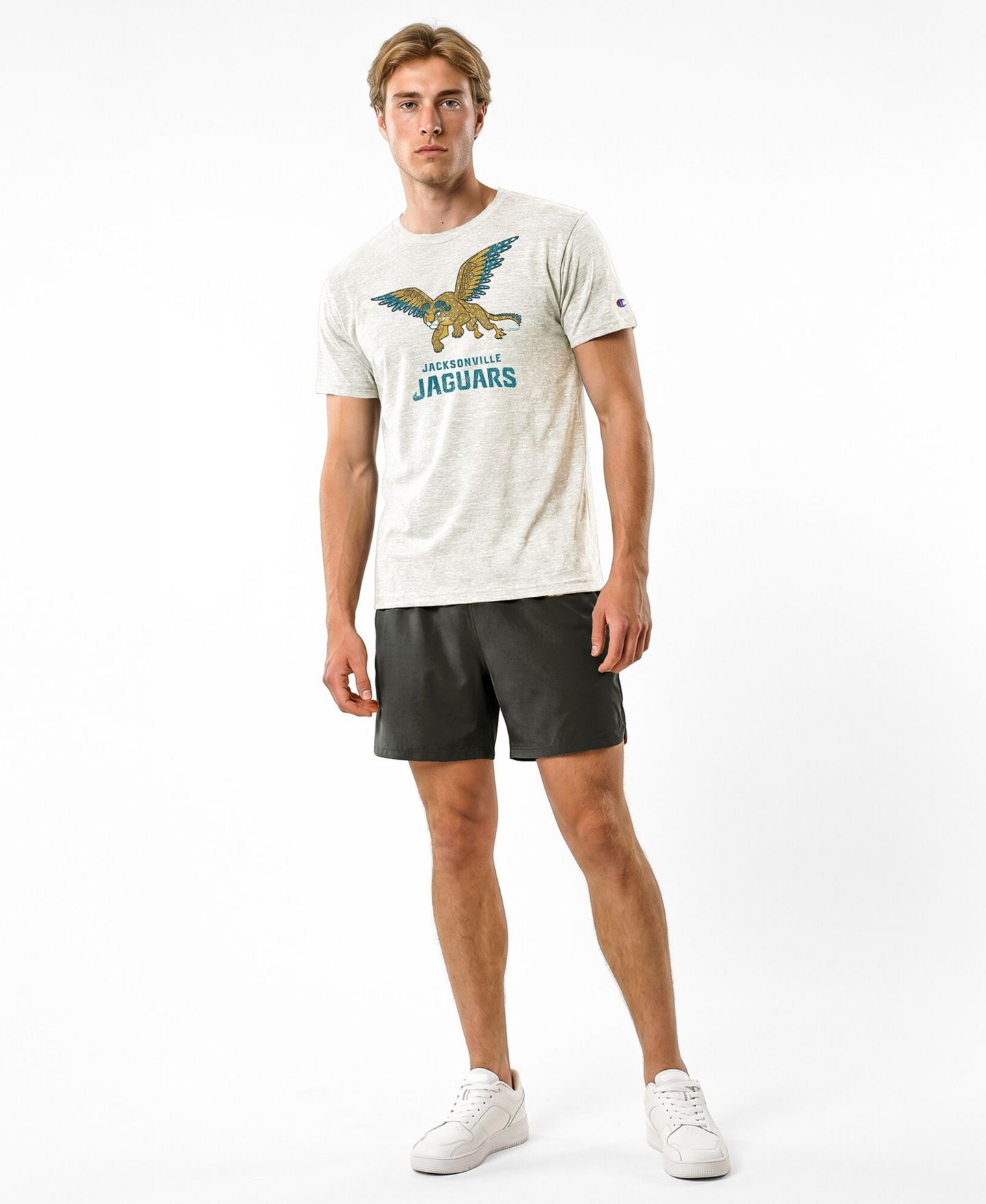 Мужская футболка Champion Cream Jacksonville Jaguars Disney X Champion Tri-Blend — фото 2