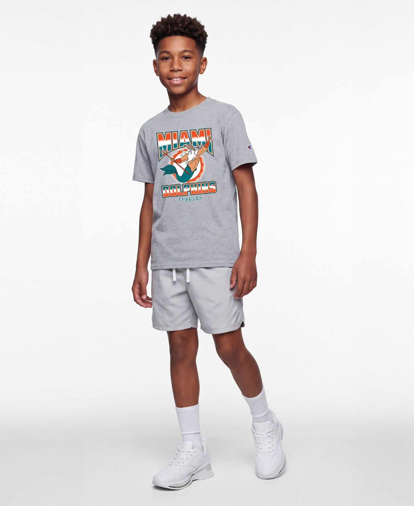 Детская футболка Champion Heather Gray Miami Dolphins Disney X Champion — фото 4