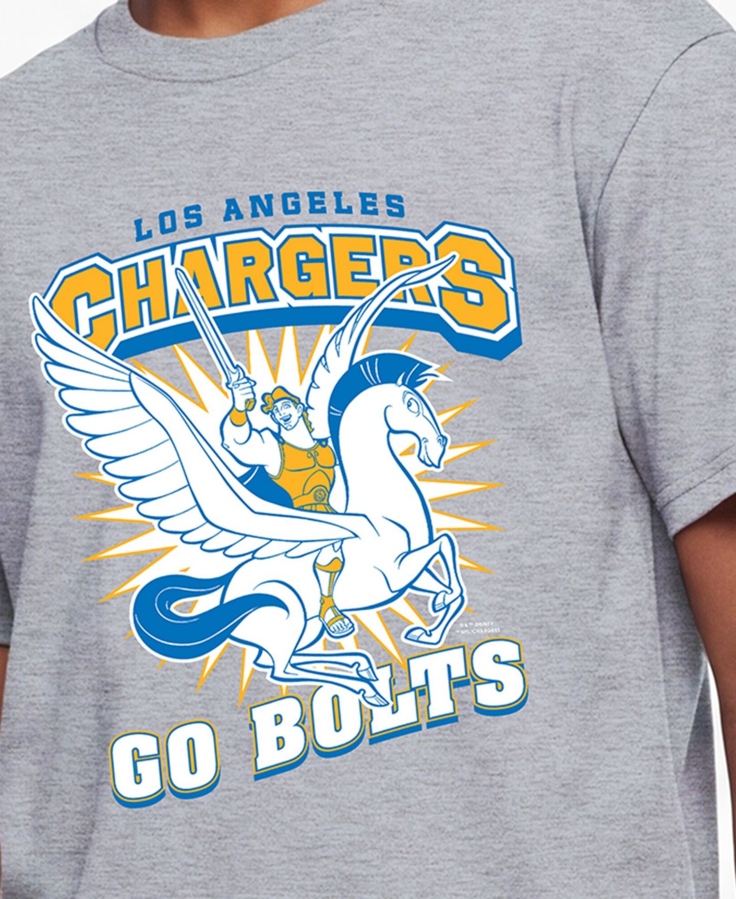 Детская футболка Champion Heather Gray Los Angeles Chargers Disney X Champion — фото 2