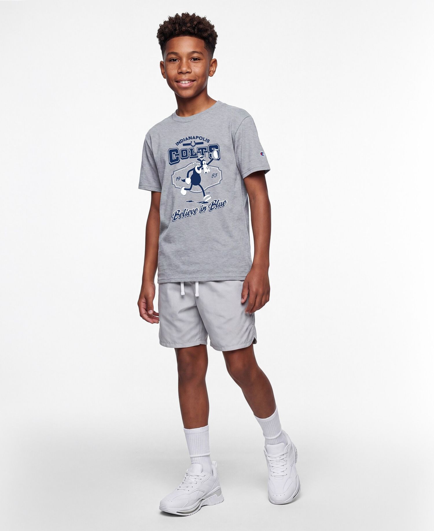 Big Boys and Girls Heather Gray Indianapolis Colts Disney X Champion T-Shirt