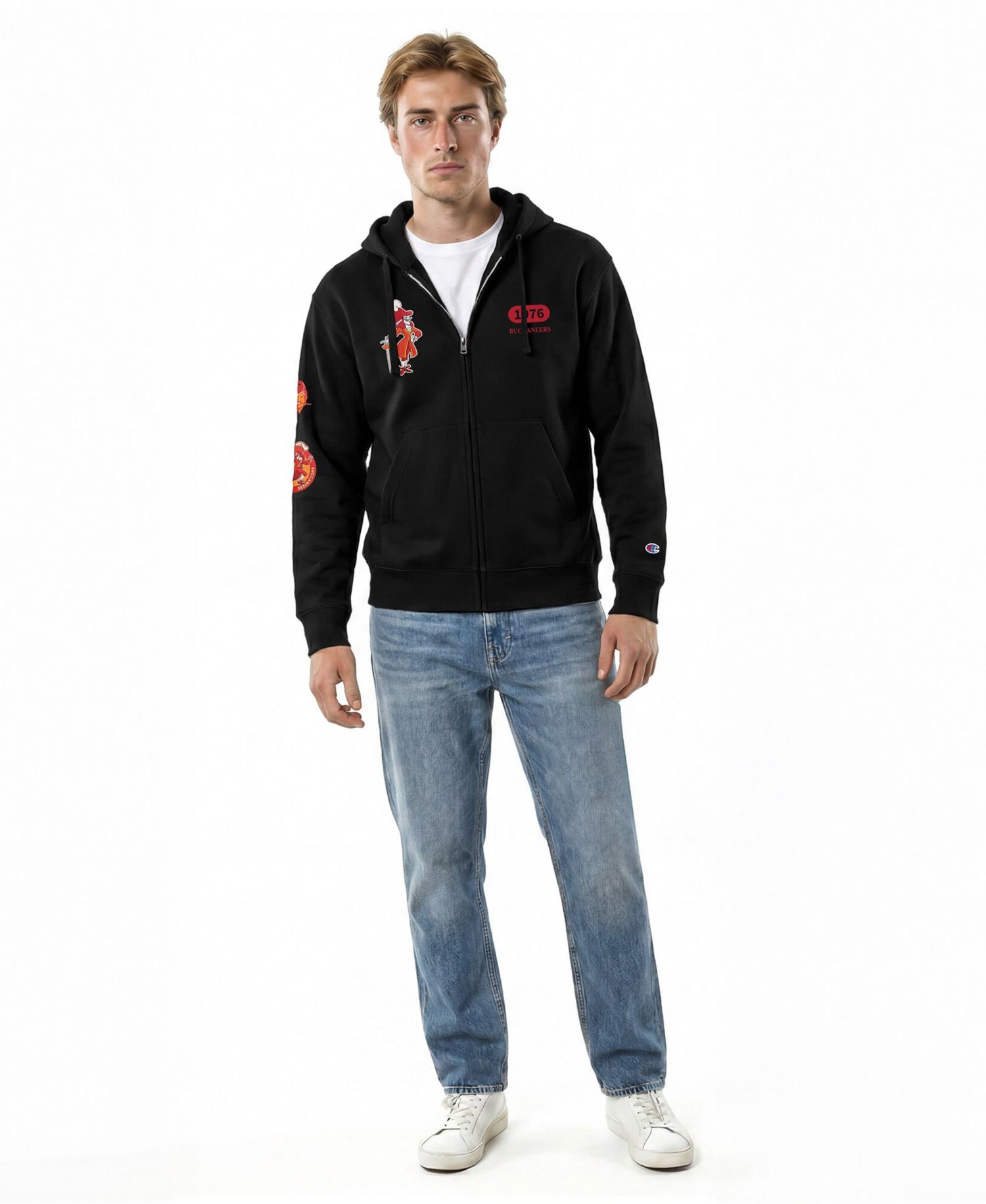 Men's Black Tampa Bay Buccaneers Disney X Champion All Star Full-Zip Hoodie