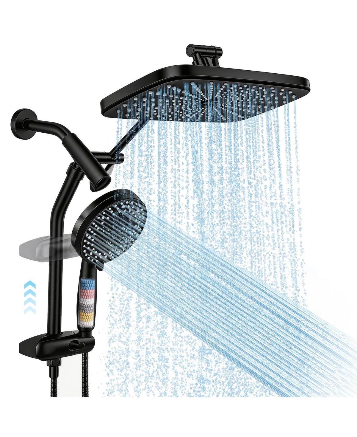 Cyqbd 12" Shower Head With Handheld Rain Filtered Spray Set Adjustable Arm
