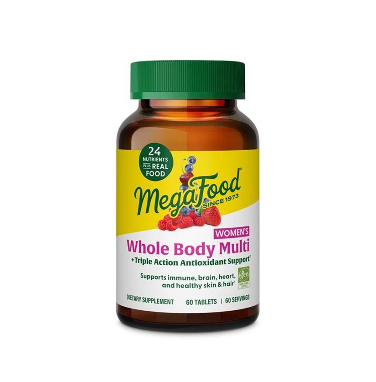 MegaFood Whole Body Multivitamin for Women with Methyl B12 and Methylfolate, Daily Energy and Immune Support 60 Ct