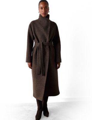 Women's Morgan Wool Funnel Neck Wrap Coat