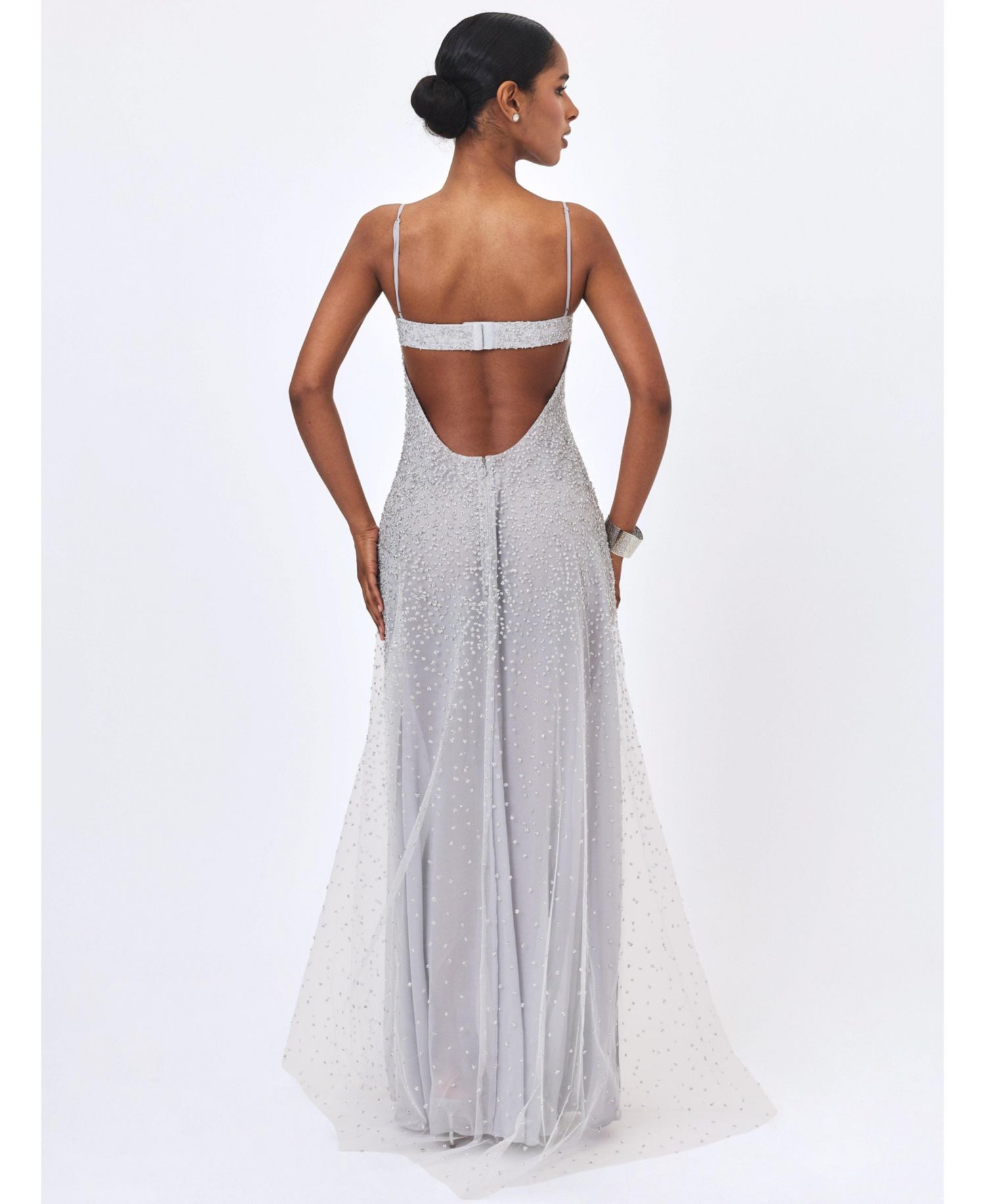 Women's Wallie Backless Rhinestone-Embellished Sweetheart Gown