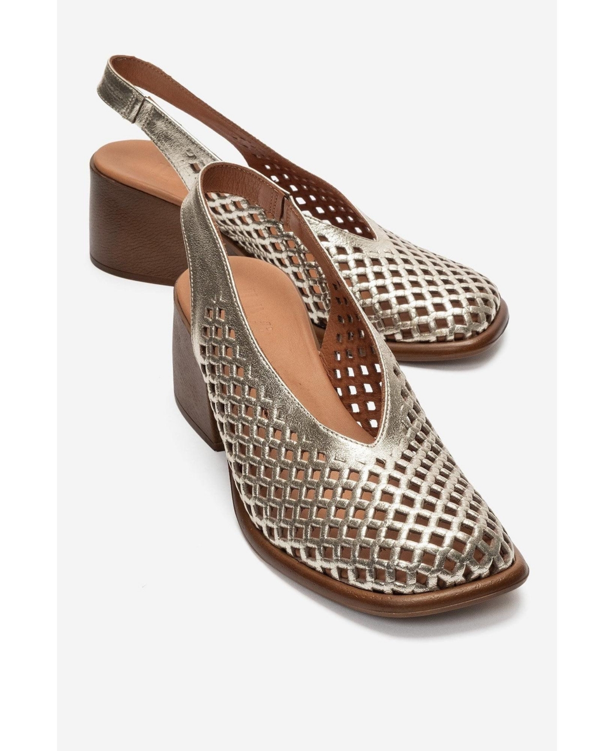 Forever and Always Shoes Women's Monvera Block Heel Leather Slingback Sandal