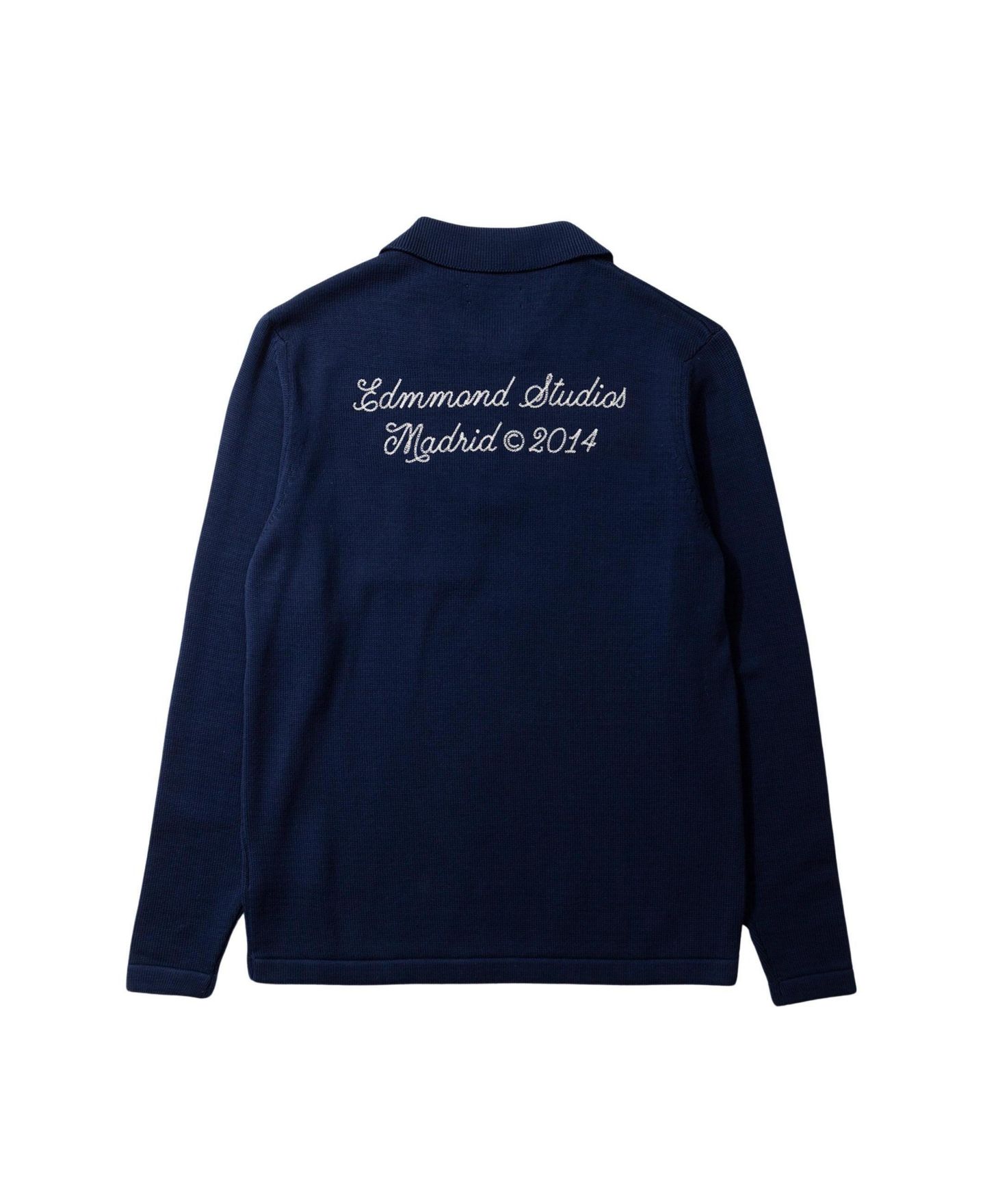 Мужской свитер Edmmond Studios Signature Half-Zip Relaxed-Fit, цвет: Тёмно-синий — фото 2