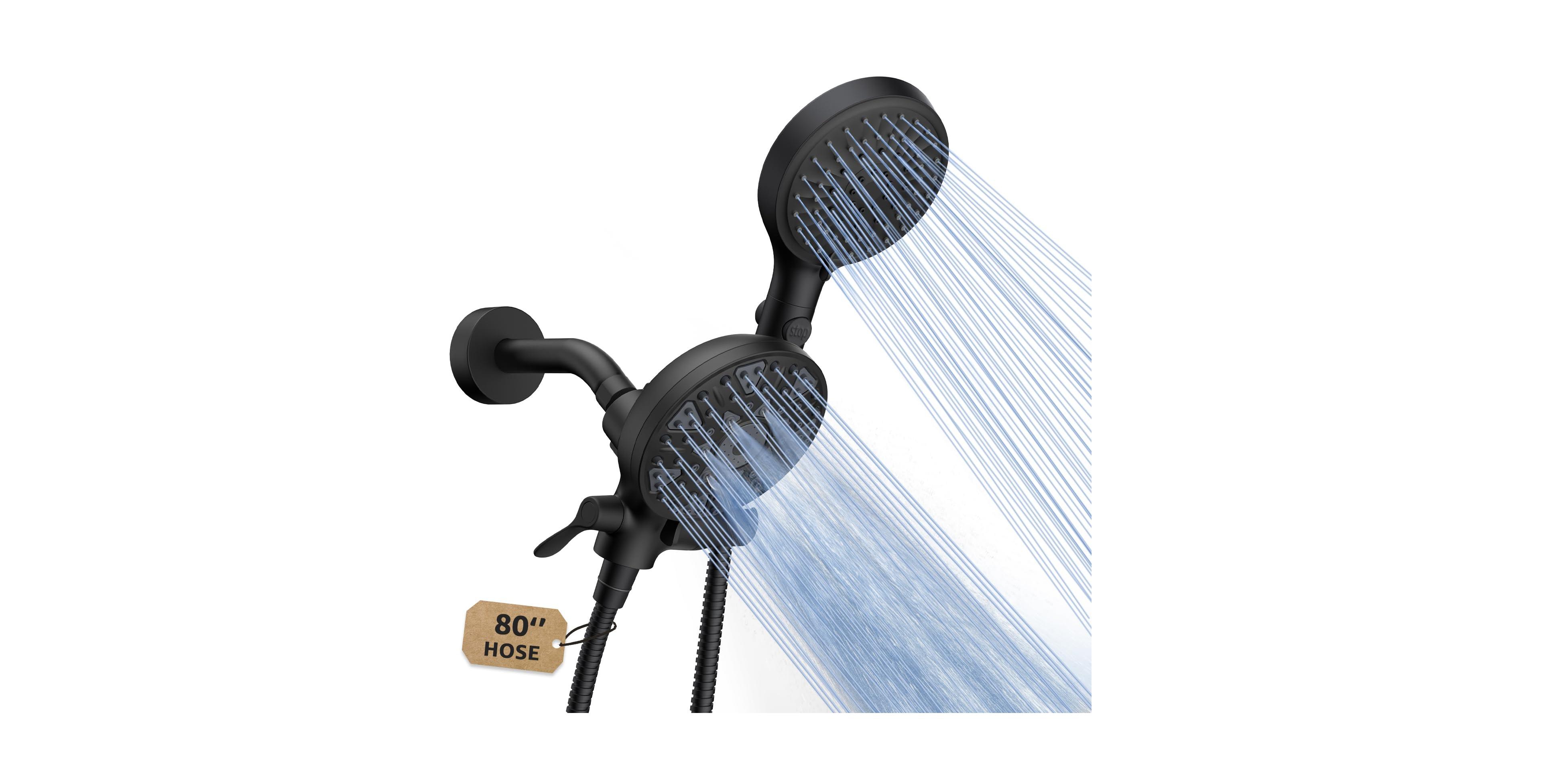 Cyqbd Dual Handheld Shower Head 6-Setting Rain 2-In-1 80" Hose