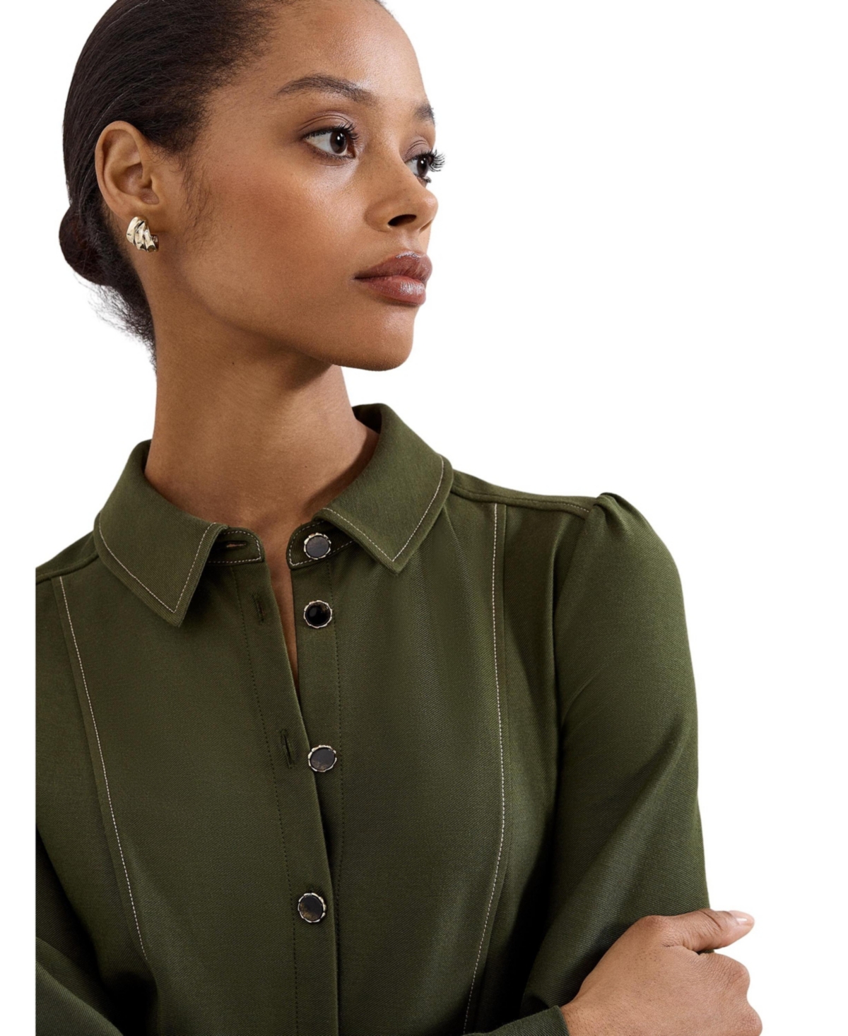 Phase Eight Women's Avelyn Long Sleeve Belted Midi Shirt Dress