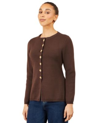 Women's Fitted Long-Sleeve Peplum Cardigan