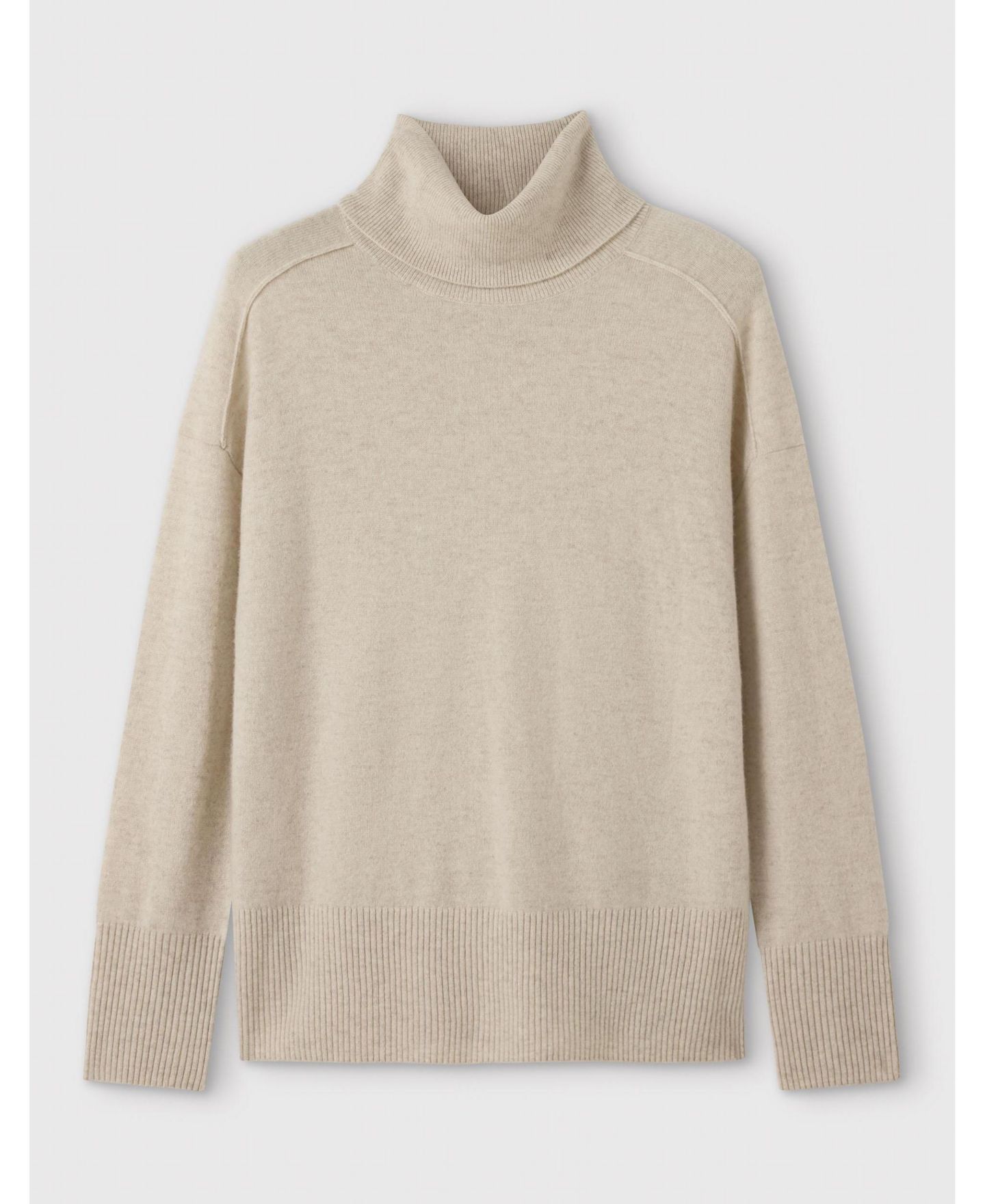 Женский свитер Whistles Cashmere Turtleneck Long-Sleeve Sweater, цвет: Овсяный — фото 5